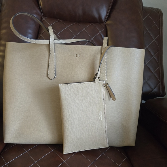 Kate Spade Beige Leather Tote - Picture 3 of 4